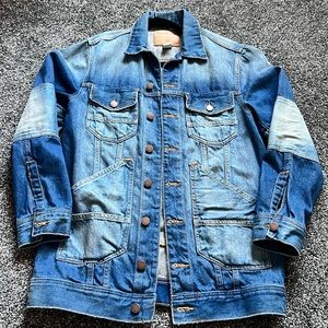 true religion jean jacket 
size ：xs/TP 
over size